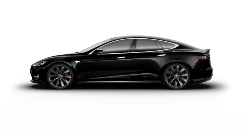 Black Tesla compatible with InstaVolt rapid charging station