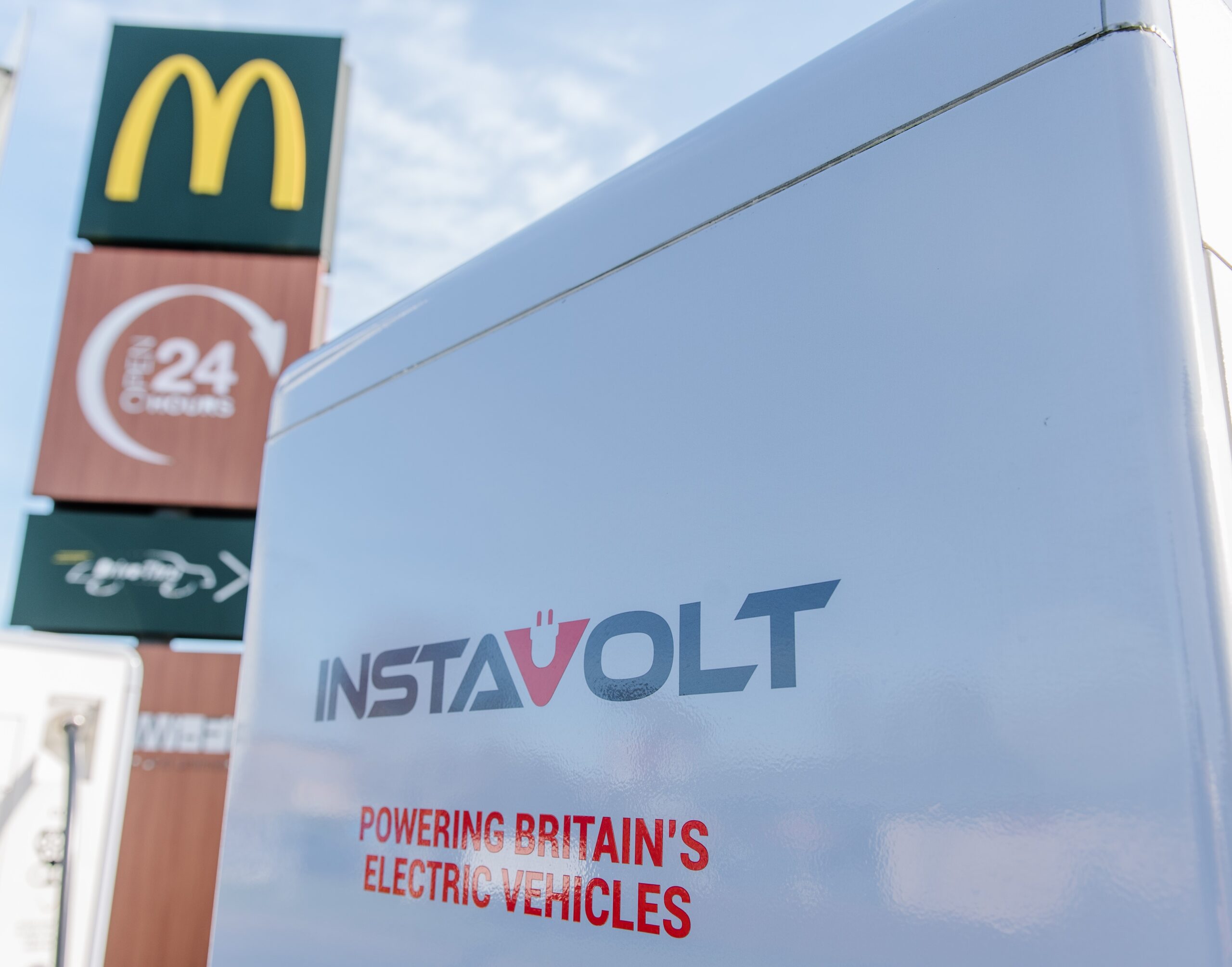 InstaVolt Electric vehicle chargers at McDonald's restaurant