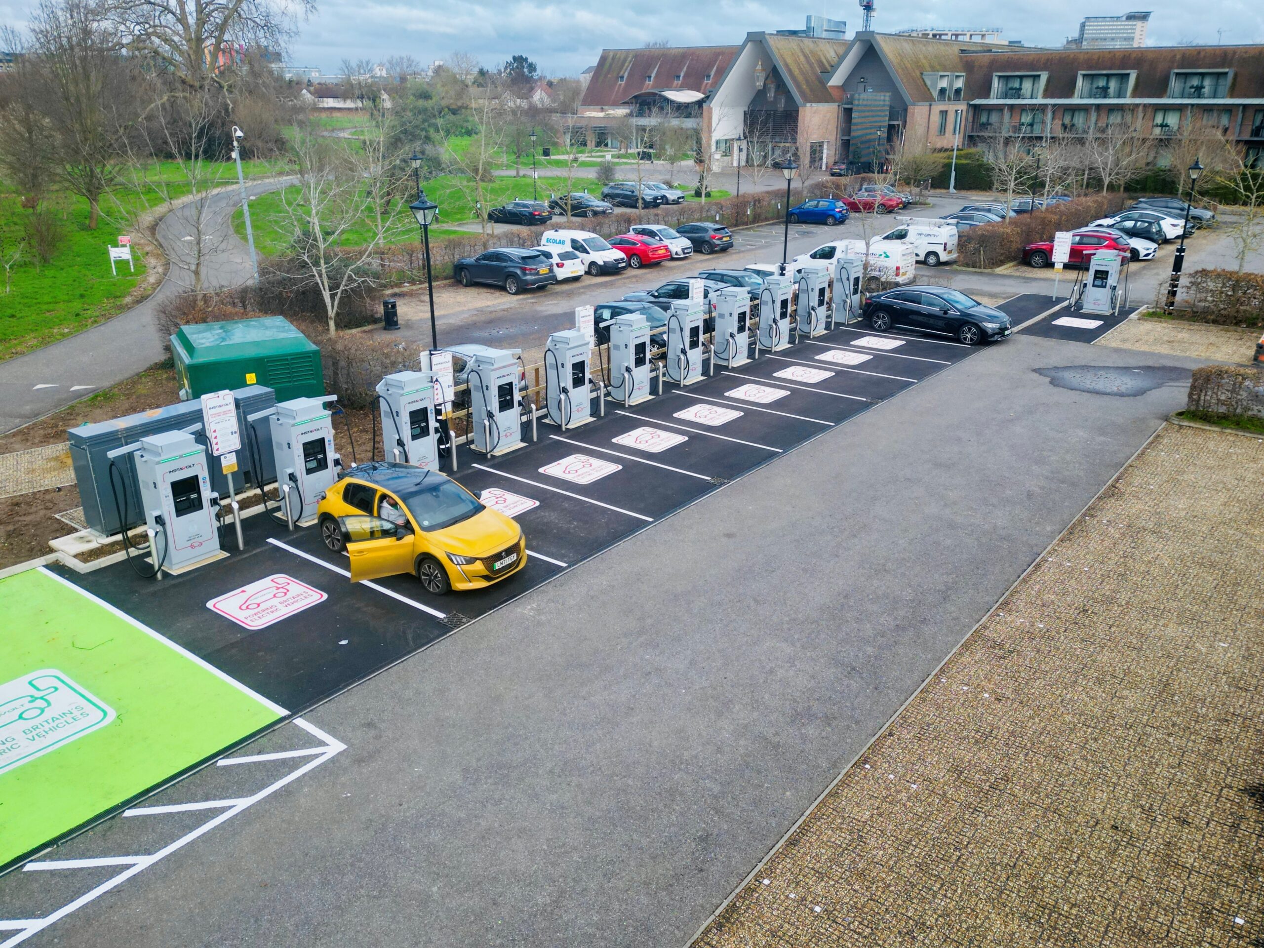 Electric vehicle chargers at Syon Park