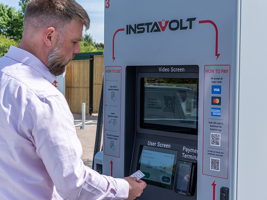 EV charging made simple with InstaVolt Just tap, charge and pay only for what you use.