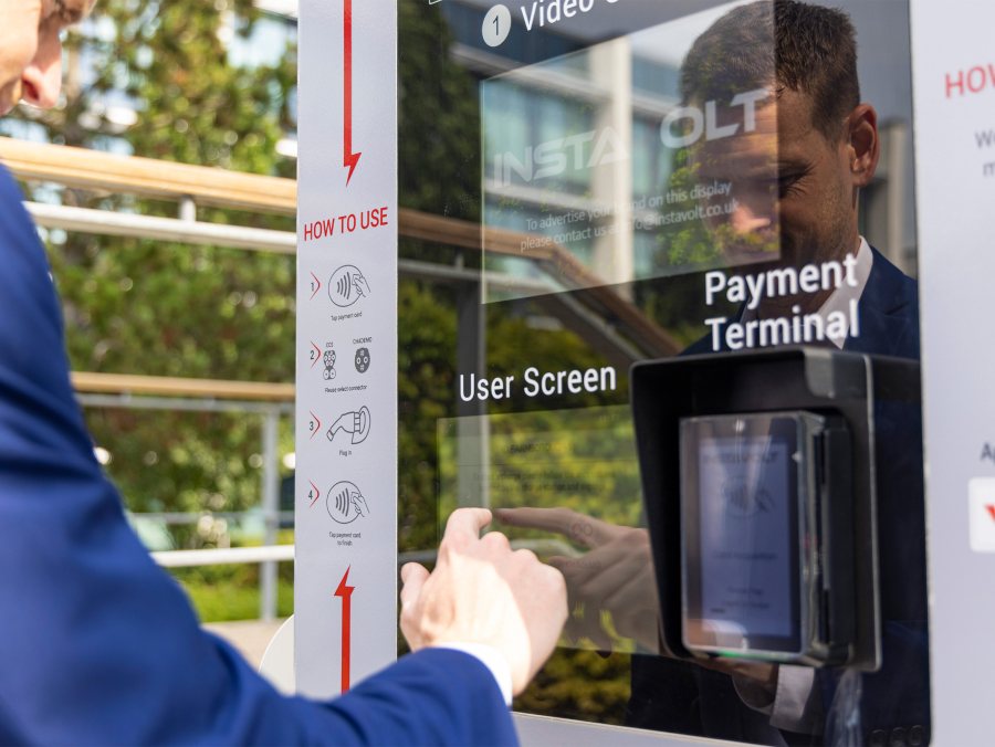 InstaVolt EV ultra-rapid charger Screen