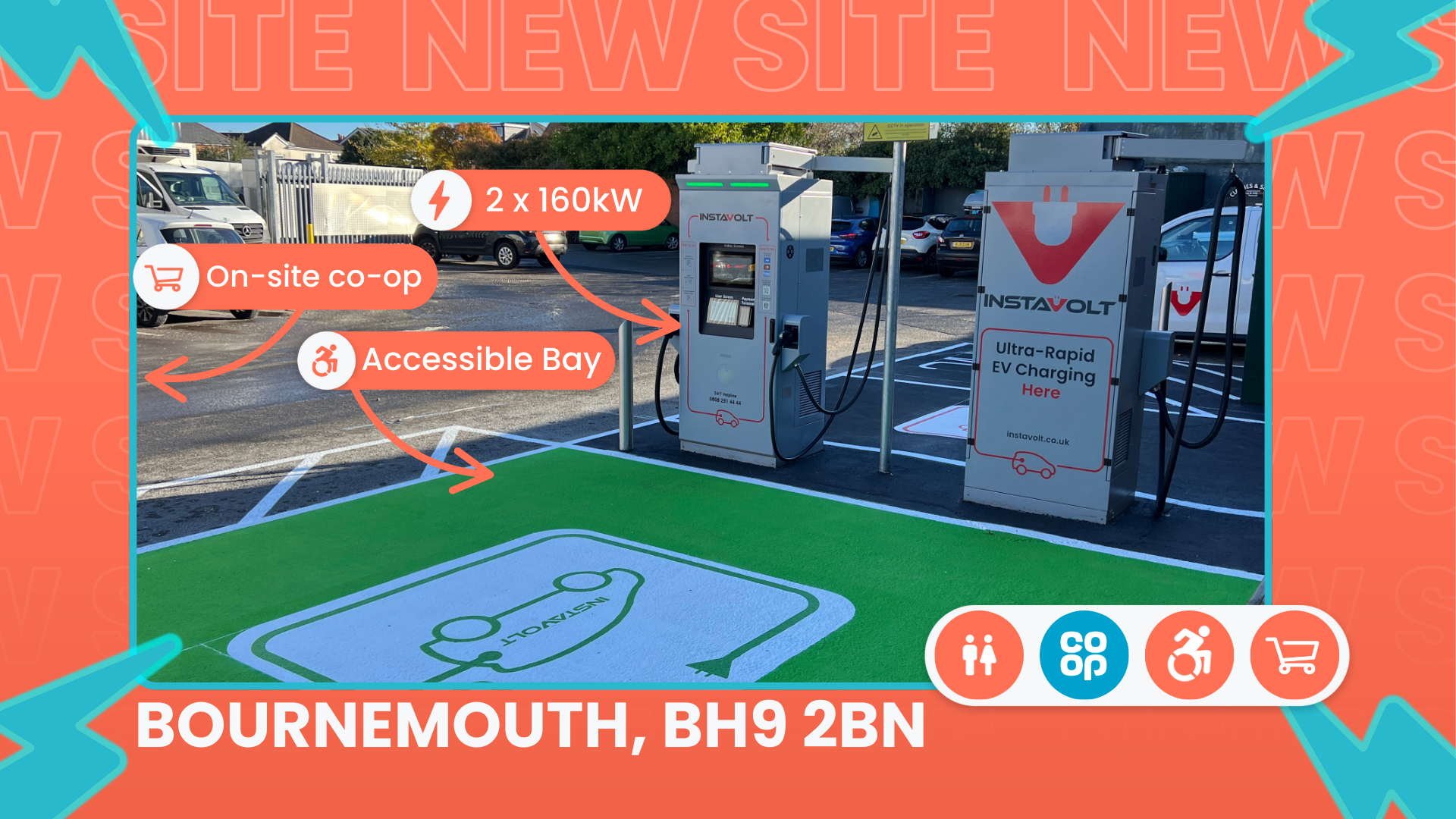 InstaVolt chargers at the Bournemouth co-op